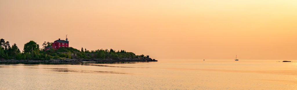 Lake Superior Sunrise at Maritime Lighthouse